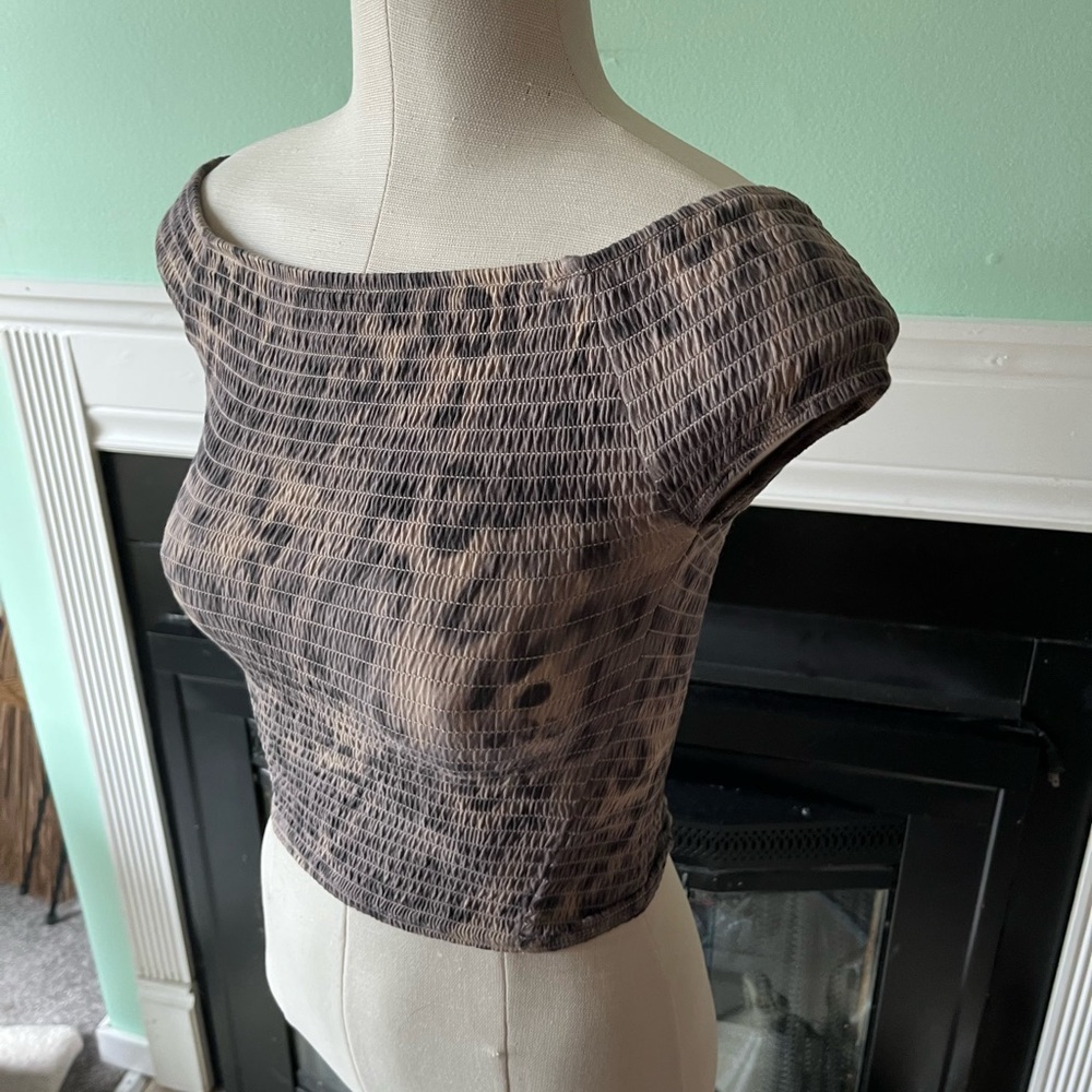 Guess Cheeta off The Shoulder Blouse